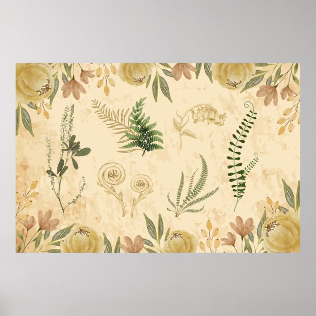 Poster mot botanik och Blommigt (Framsidan)