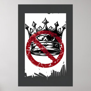 Poster mot Kung - Protest Art mot Grunge Krona
