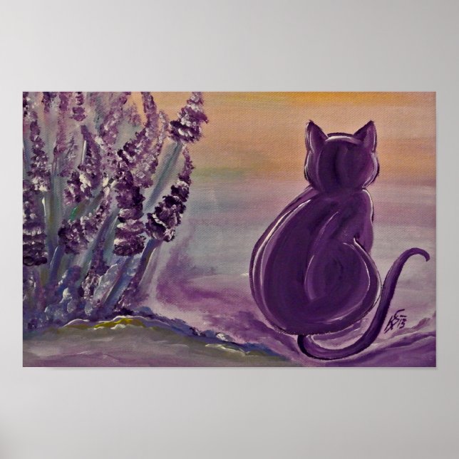 Poster Motiv "Lavender Cat" aus Archivpapier (Framsidan)