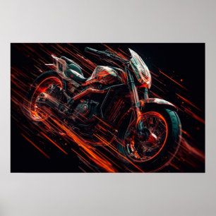 Poster motorcykelutskrift