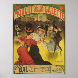 Poster, moulin de la galette 1906  poster