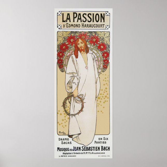 Poster Mucha: La Passion/Kristus passion (Framsidan)