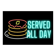 Poster neon Pancakes heldagsskylt