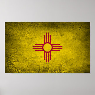 Poster New mexico Flagga
