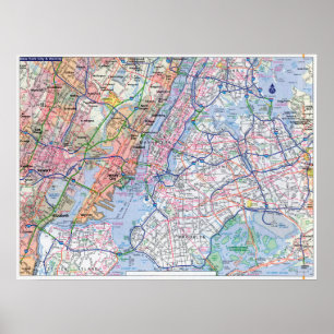 Poster - New York City Travel Karta