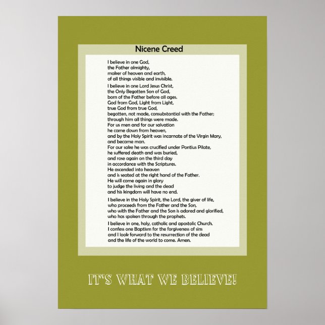 Poster Nicene Creed Christian Print (Framsidan)