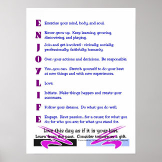 Poster: "Njut av livet" Poster