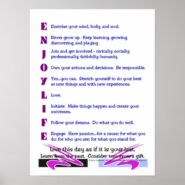 Poster: "Njut av livet" Poster (Framsidan)