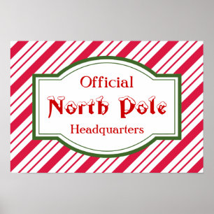 Poster North Pole-skylt
