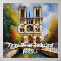 Poster |Notre-Dame Cathedral, Frankrike | AI Inneh