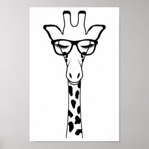 Poster- Nursery Kids Bedroom Giraffe Glass Poster