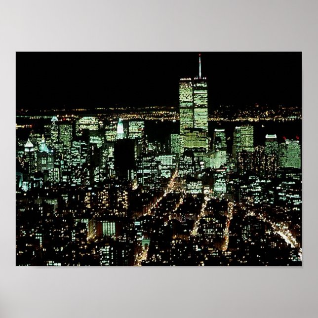 POSTER NYC~ in Memoriam ~ Twin Torn Natt ljus (Framsidan)