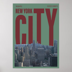 poster, nyc skyline art, manhattan w poster