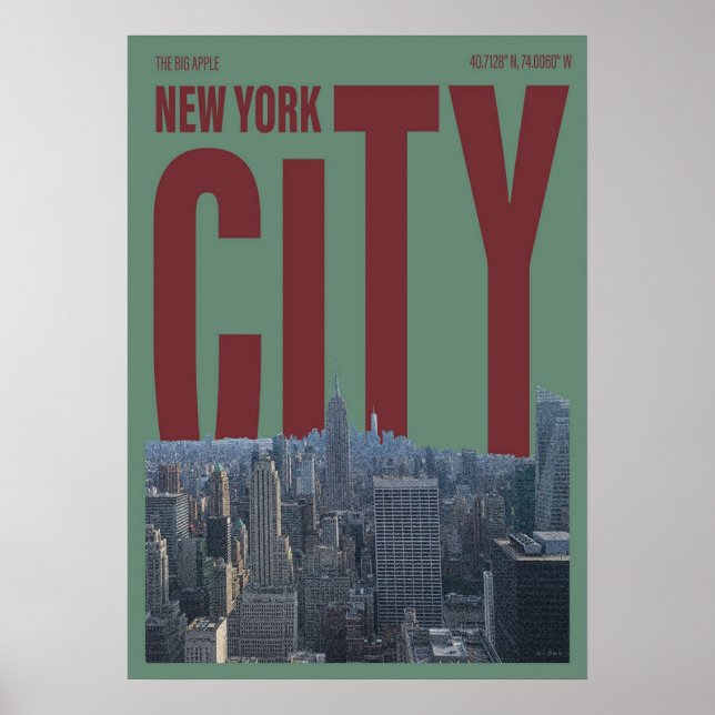 poster, nyc skyline art, manhattan w poster (Framsidan)