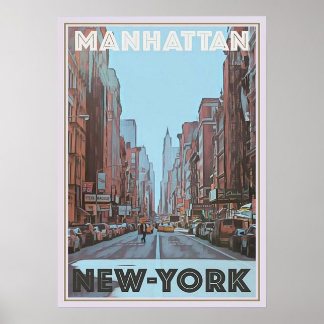 poster, nyc skyline art, manhattan w poster (Framsidan)