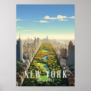 poster, nyc skyline art, manhattan w poster
