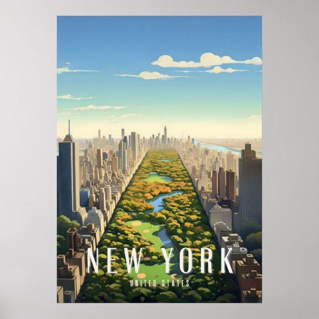 poster, nyc skyline art, manhattan w poster (Framsidan)