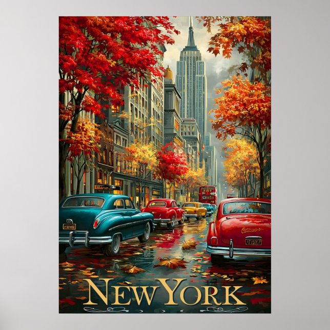 poster, nyc skyline art, manhattan w poster (Framsidan)