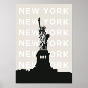 poster, nyc skyline art, manhattan w poster