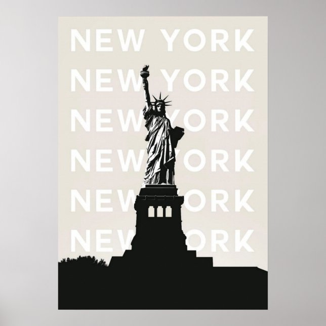 poster, nyc skyline art, manhattan w poster (Framsidan)