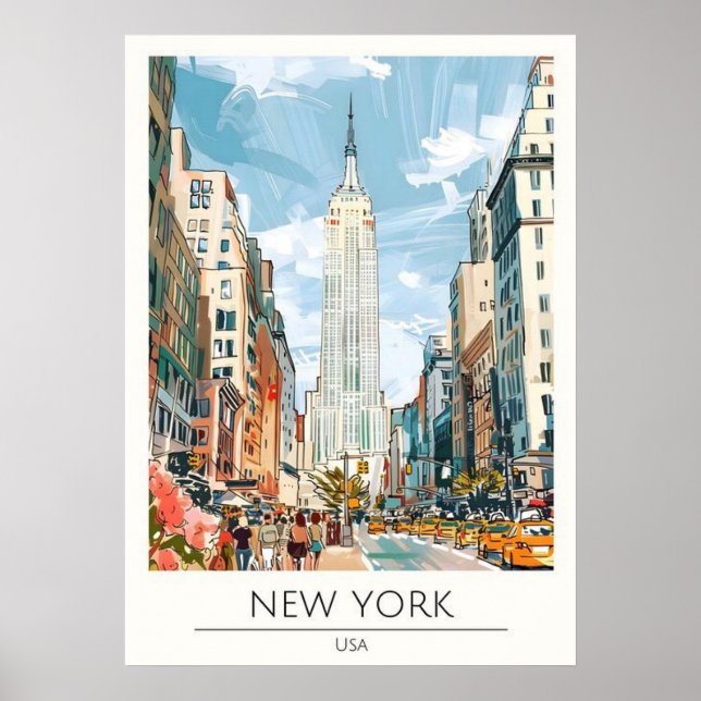 poster, nyc skyline art, manhattan w poster (Framsidan)