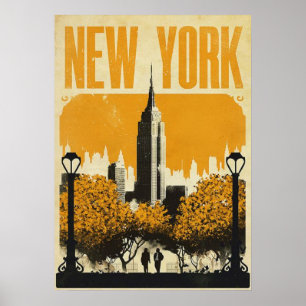 poster, nyc skyline art, manhattan w poster