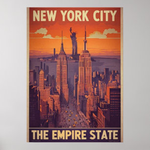 poster, nyc skyline art, manhattan w poster