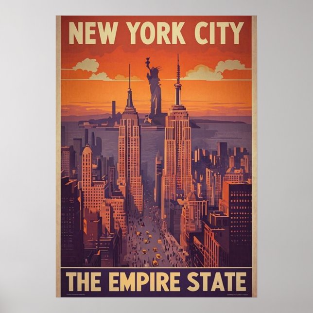 poster, nyc skyline art, manhattan w poster (Framsidan)
