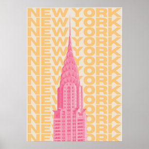 poster, nyc skyline art, manhattan w poster