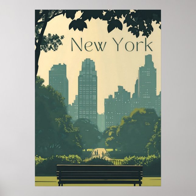 poster, nyc skyline art, manhattan w poster (Framsidan)