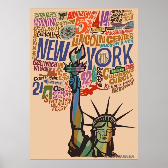 poster, nyc skyline art, manhattan w poster (Framsidan)