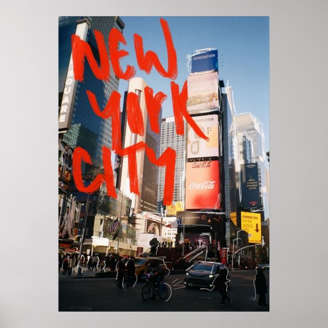 poster, nyc skyline art, manhattan w poster (Framsidan)