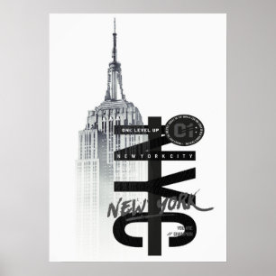 poster, nyc skyline art, manhattan w poster
