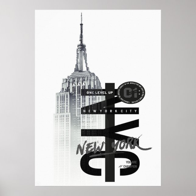 poster, nyc skyline art, manhattan w poster (Framsidan)