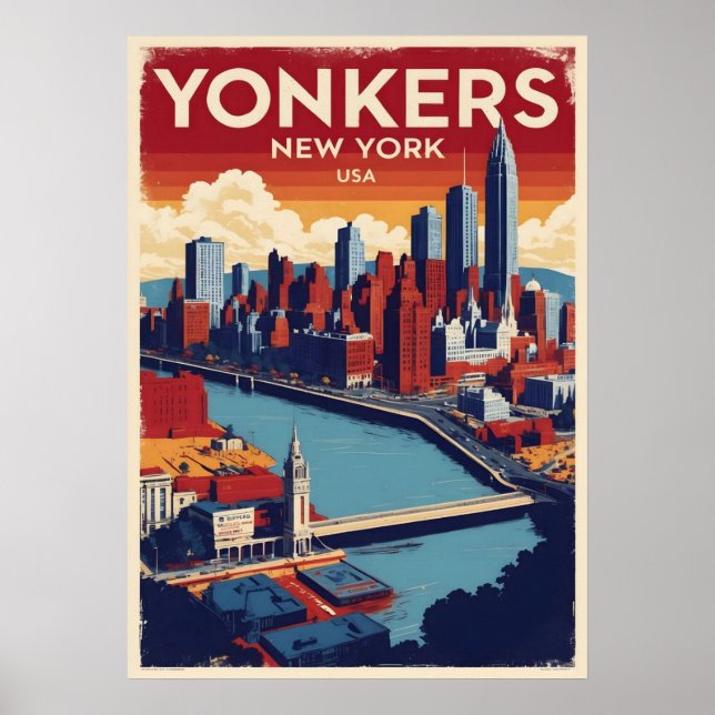 poster, nyc skyline art, manhattan w poster (Framsidan)