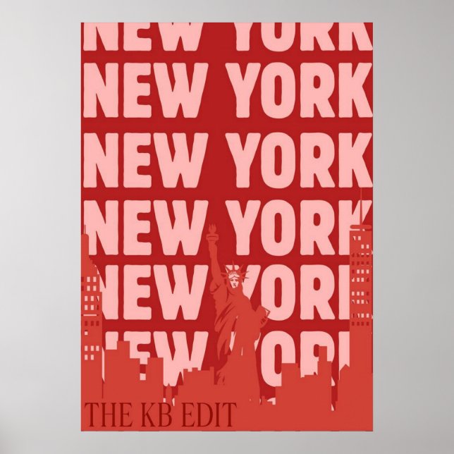 poster, nyc skyline art, manhattan w poster (Framsidan)