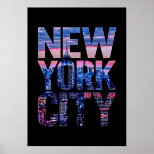 poster, nyc skyline art, manhattan w poster