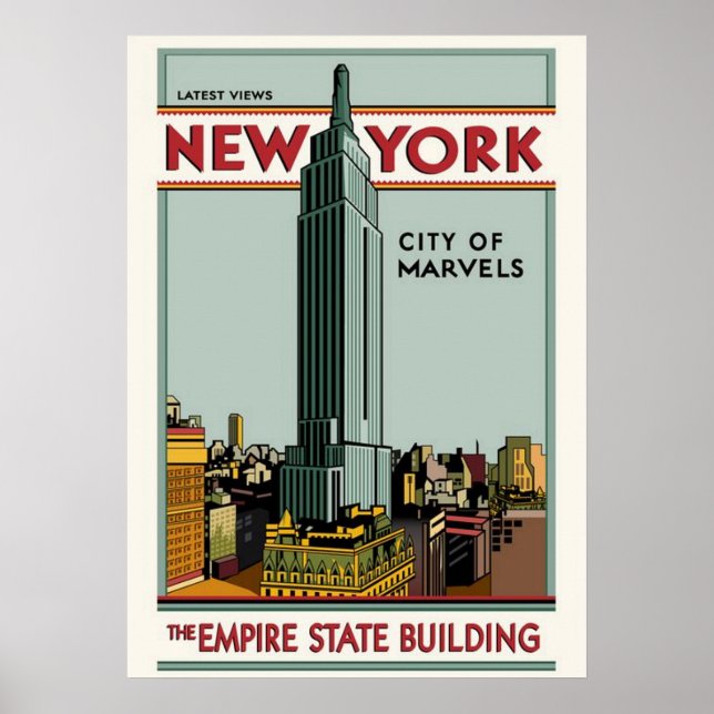 poster, nyc skyline art, manhattan w poster (Framsidan)