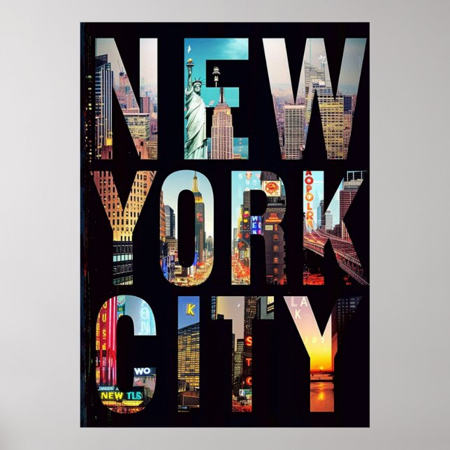 poster, nyc skyline art, manhattan w poster (Framsidan)