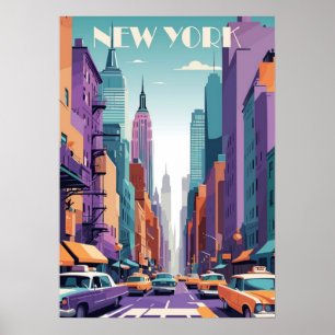 poster, nyc skyline art, manhattan w poster