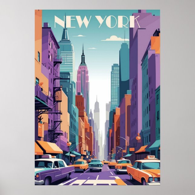 poster, nyc skyline art, manhattan w poster (Framsidan)