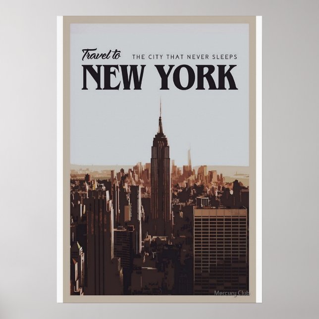 poster, nyc skyline art, manhattan w poster (Framsidan)
