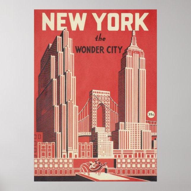poster, nyc skyline art, manhattan w poster (Framsidan)