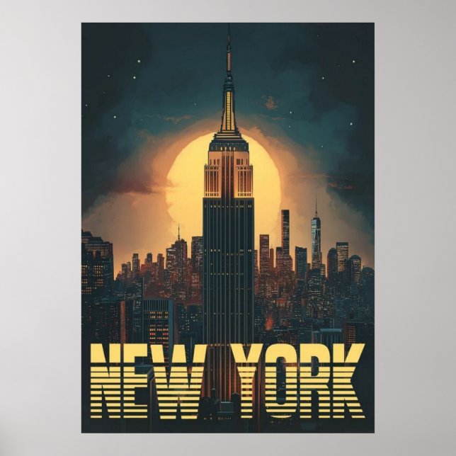 poster, nyc skyline art, manhattan w poster (Framsidan)