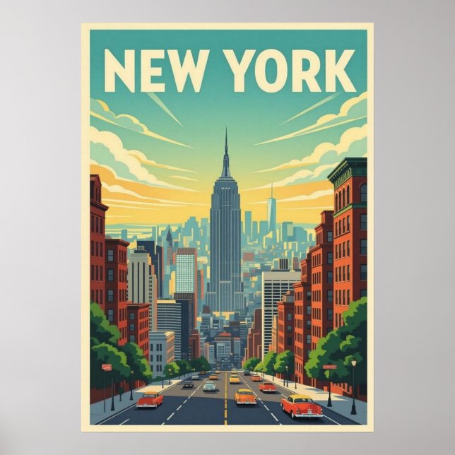 poster, nyc skyline art, manhattan w poster (Framsidan)