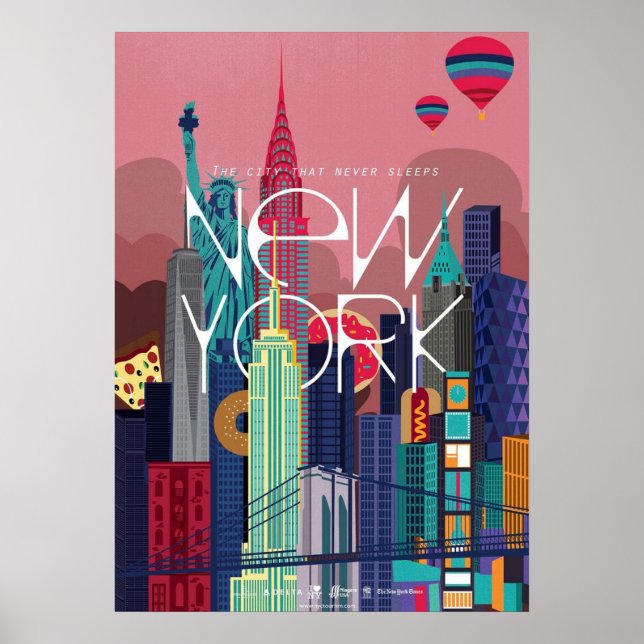 poster, nyc skyline art, manhattan w poster (Framsidan)