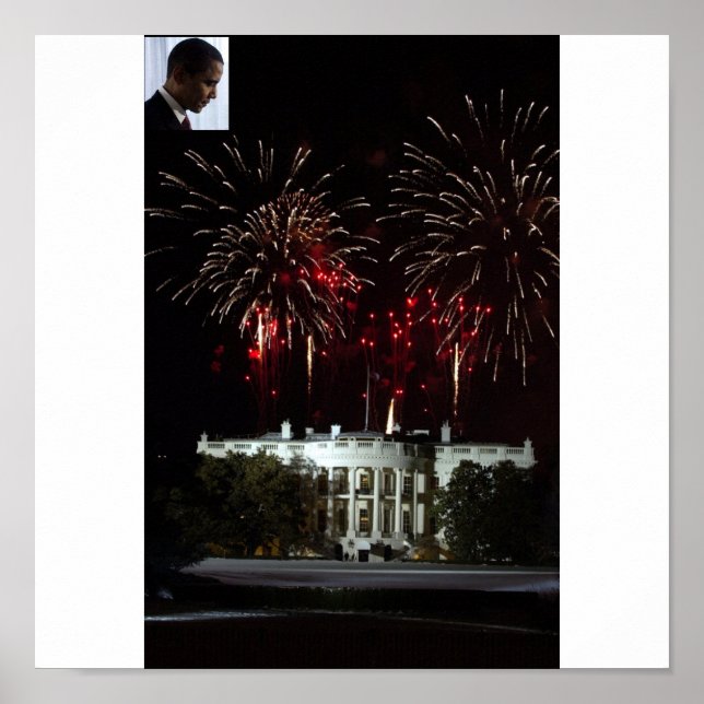 poster OBAMA FIREWORKS PÅ VITHUSET (Framsidan)