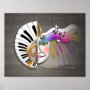 Poster och finkonst: Musikmask
