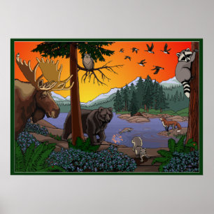 Poster och skriver ut Canada Wildlife Barn Art