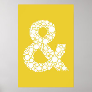Poster (och symbol). Grått-text på Gult